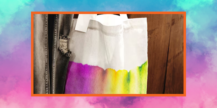 Teen Scene Abstract Art Tote Bags