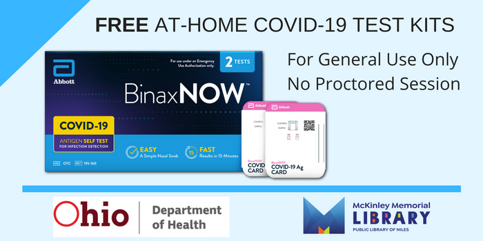 FREE At-Home COVID-19 Test Kits Display of the boxed product.
