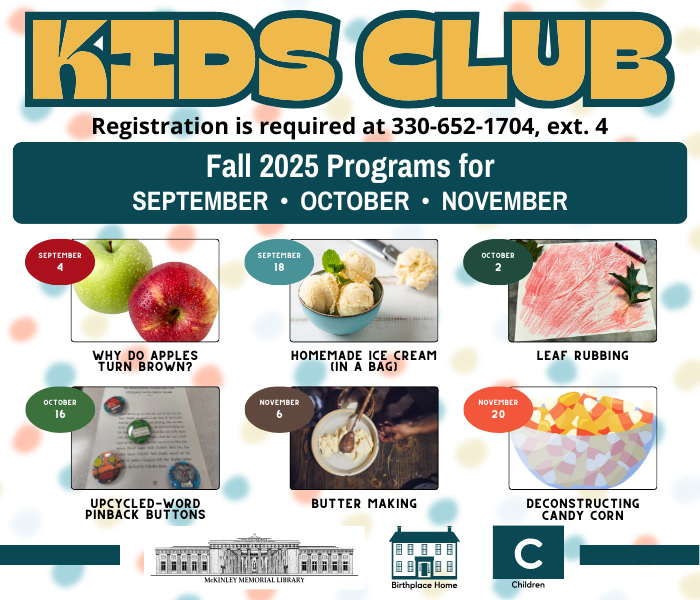 Kids Club Fall 2025 Programs