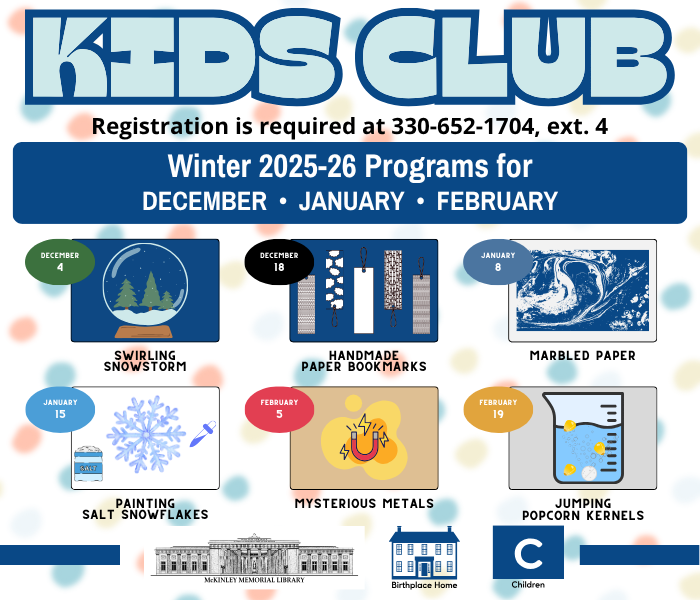 Kids Club Winter 2025-26 Programs