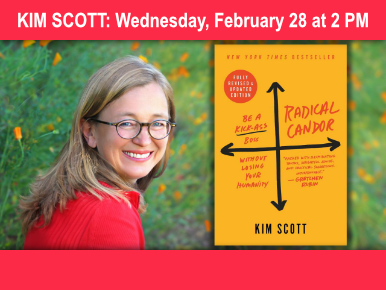 Kim Scott. Wednesday, February 28 at 2 PM.