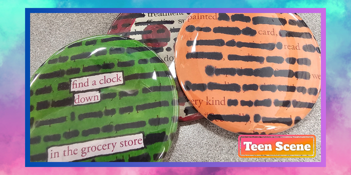 Blackout Poetry Pinback Buttons